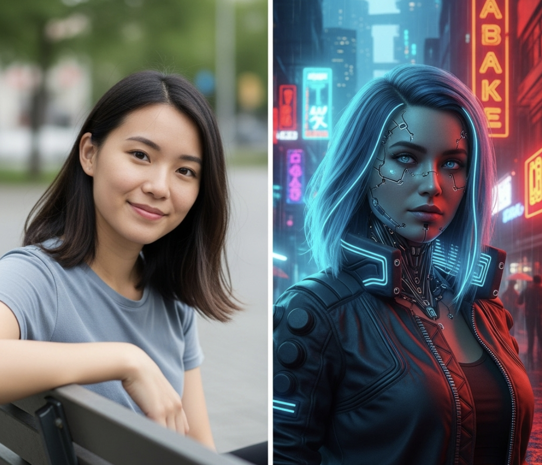 Cyberpunk Style - AI image transformation example