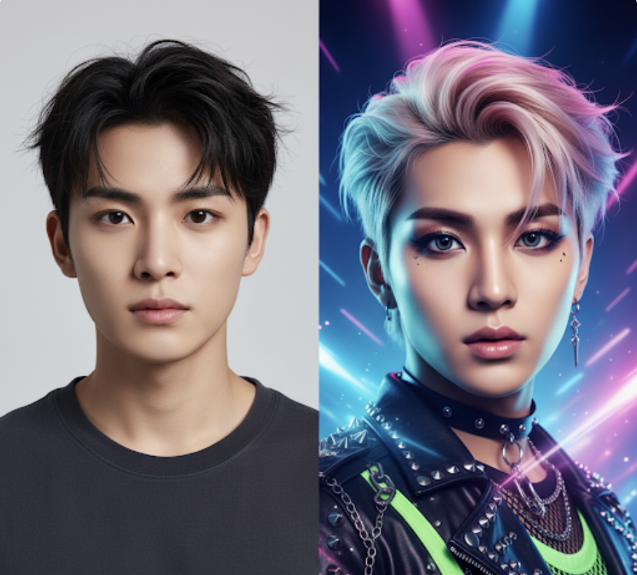 K-Pop Style - AI image transformation example